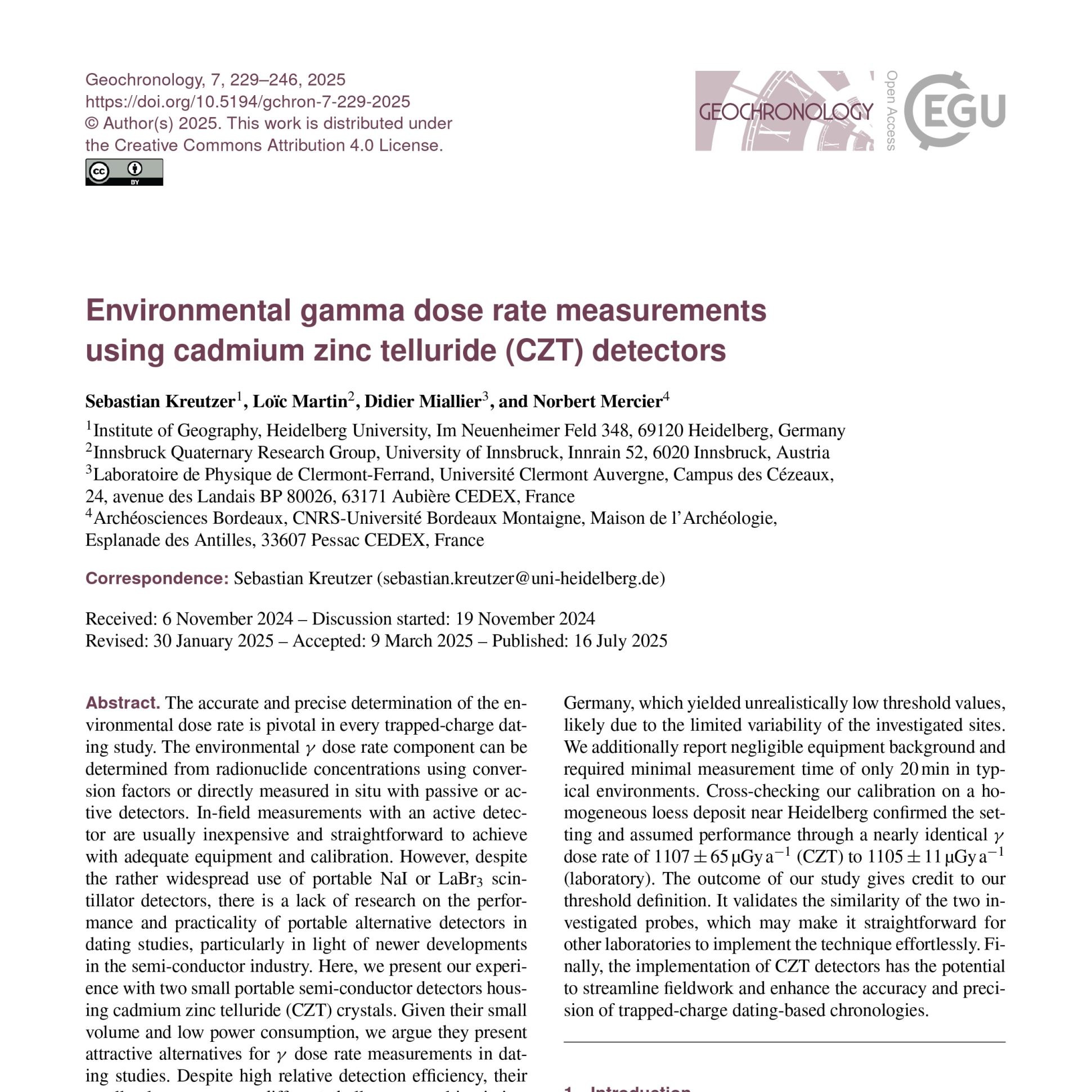 Environmental Gamma Dose Rate Measurements using CZT Detectors